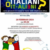 “ITALIANI O IT-ALIENI?”: INCONTRO SUL LIBRO ALL’IC DA VINCI DI SETTALA (MI) IL 20 FEBBRAIO ’24